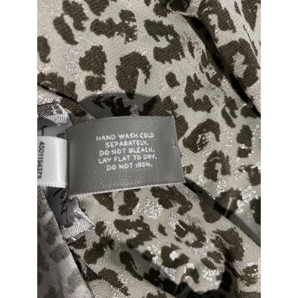 Travelers By Chicos 3 Cardigan Sweater Knit Topper XL Gray Brown Metallic Print - Picture 7 of 8